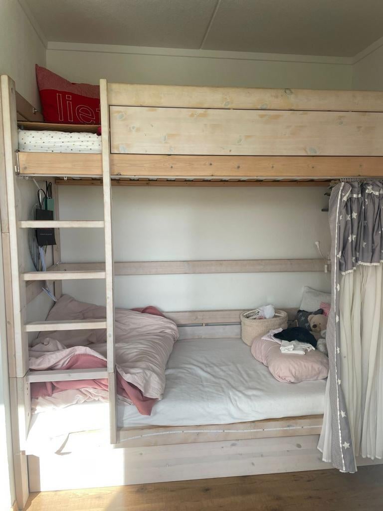 Lifetimebed + opbouw voor Stapelbed / Hoogslaper - Verhoger, Ophalen, Gebruikt, 90 cm, Eenpersoons
