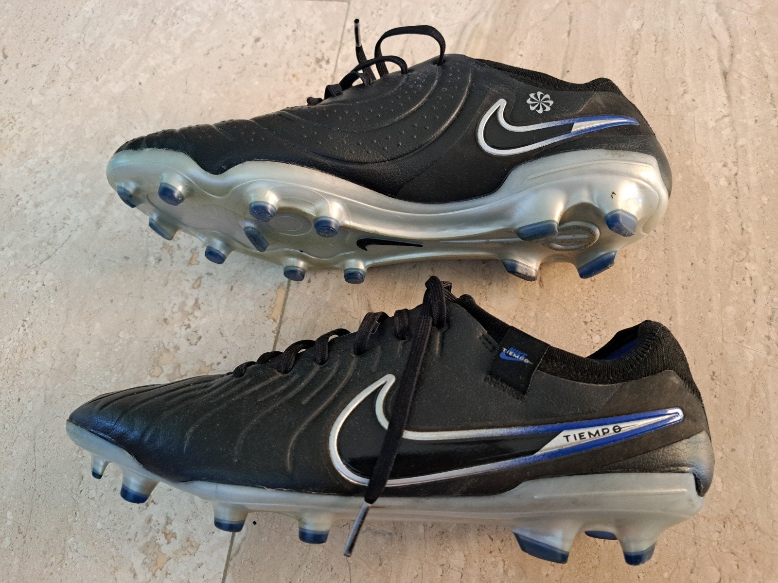 Zwarte Nike Tiempo voetbalschoenen - Maat 44,5, Gebruikt, Maat XS of kleiner, Schoenen, Ophalen of Verzenden