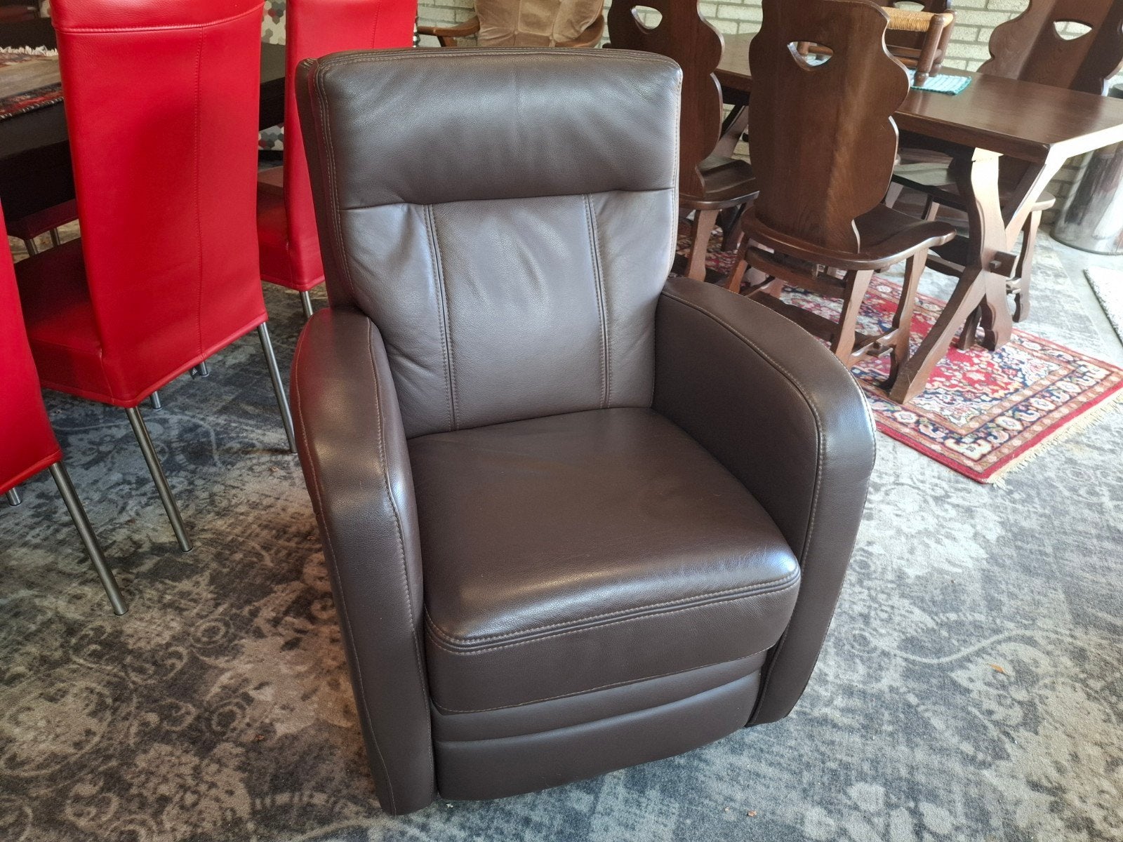 Pracht mooie Fauteuil volledig leer leder zgan. Zie omschr,, Ophalen, Zo goed als nieuw, Leer