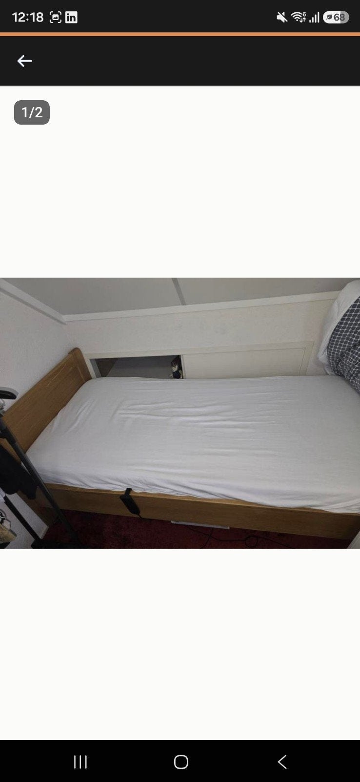 Eenpersoons elektrisch verstelbaar bed - Comfortabel, Huis en Inrichting, Slaapkamer | Bedden, Ophalen, 90 cm, 200 cm, Hout