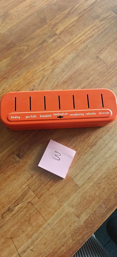 Vintage Brabantia Geldkistje / Spaarpot - Oranje, Verzamelen, Spaarpotten, Zo goed als nieuw, Ophalen of Verzenden