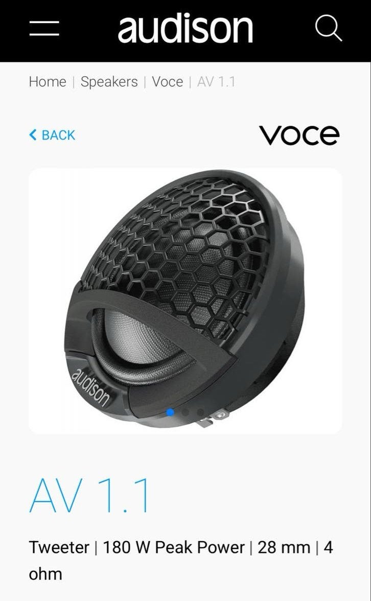 Audison AV 1.1 Tweeters - Zo goed als nieuw, Auto diversen, Ophalen of Verzenden, Zo goed als nieuw