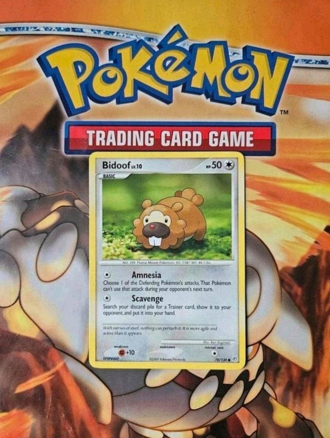 Bidoof 70/130 Diamond&Pearl base set pokemon kaart, Ophalen of Verzenden, Gebruikt, Losse kaart