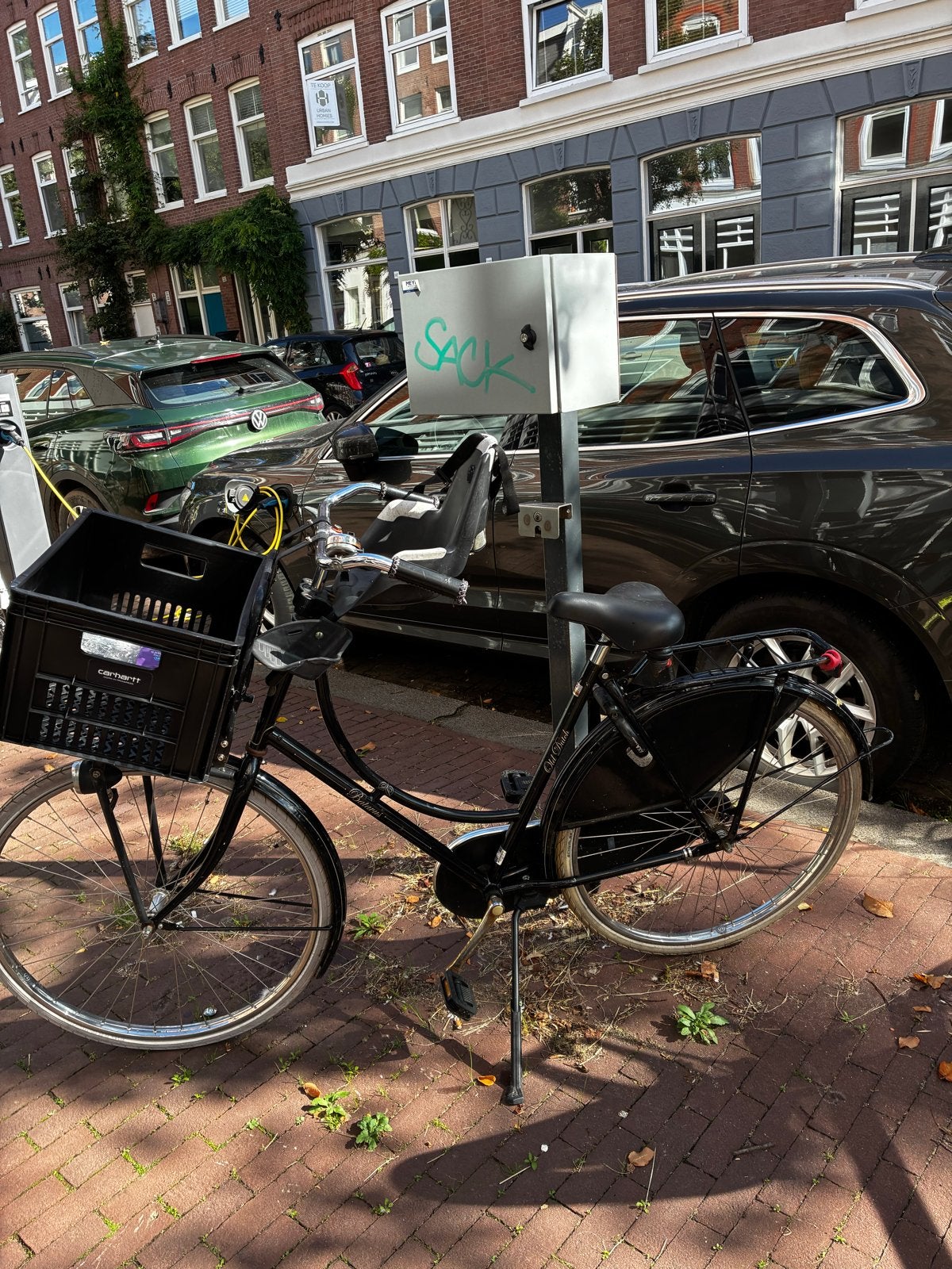Batavus Old Dutch Omafiets Zwart Damesfiets met Krat, Fietsen en Brommers, 53 tot 56 cm, Ophalen, Gebruikt, Terugtraprem