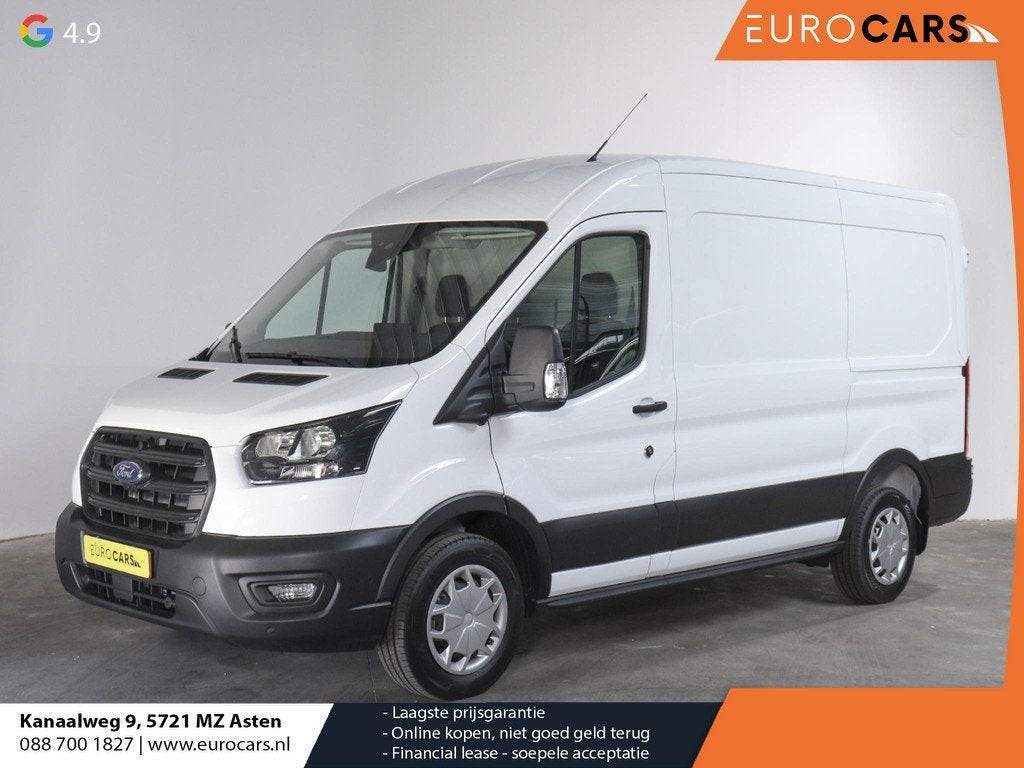 Ford Transit 310 2.0 TDCI L2H2 Trend Automaat Airco Navigati, Auto's, Bestelauto's, Stof, Euro 6, 4 cilinders, 129 pk