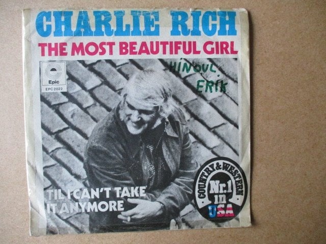 s4213 charlie rich - the most beautiful girl, Ophalen, Gebruikt, 7 inch, Overige genres