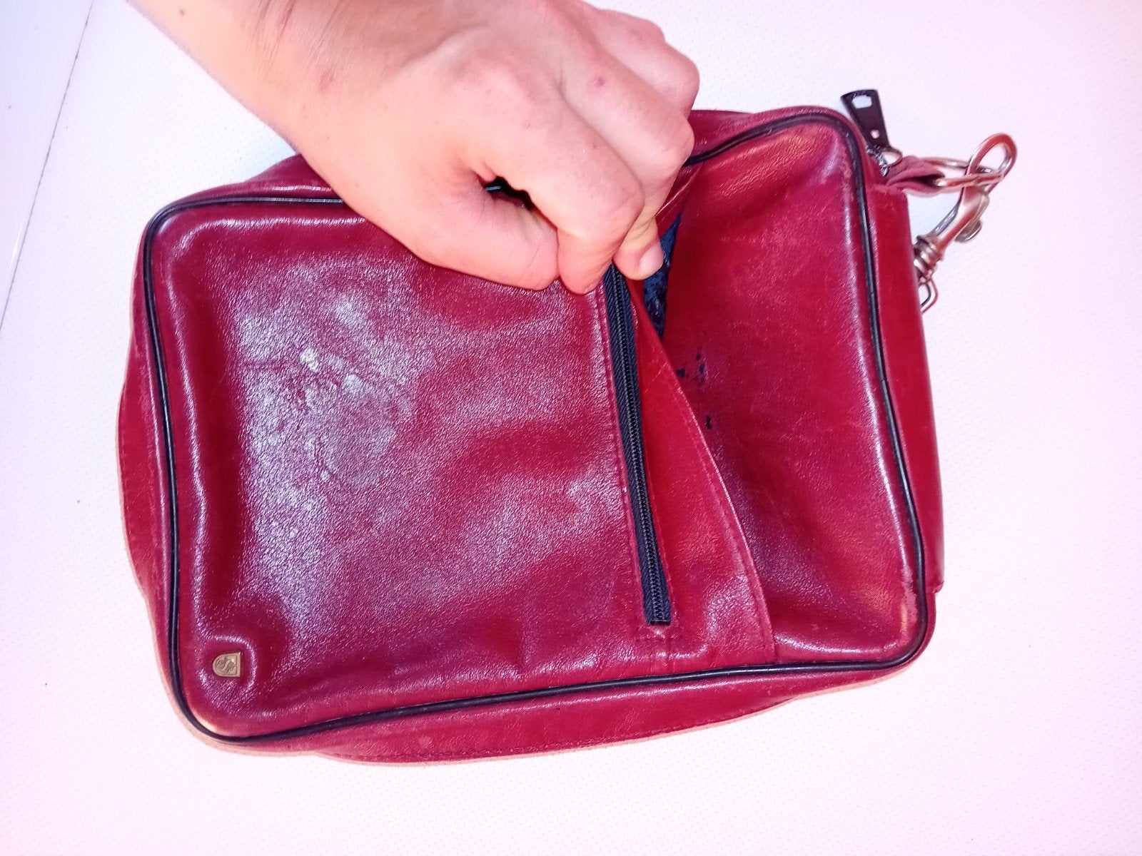 Vintage Samsonite flight bag - Rode leren tas, Ophalen of Verzenden, Gebruikt, Rood, Overige typen