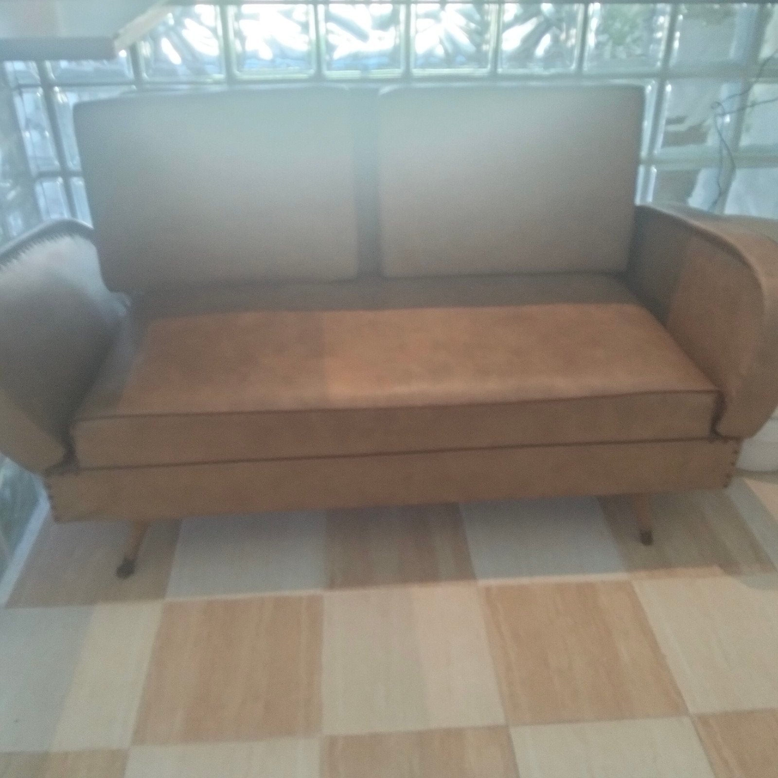 vintage tweepersoonsbank - Bruin, Ophalen, Gebruikt, Klassiek, Comfortabel, 150 tot 200 cm