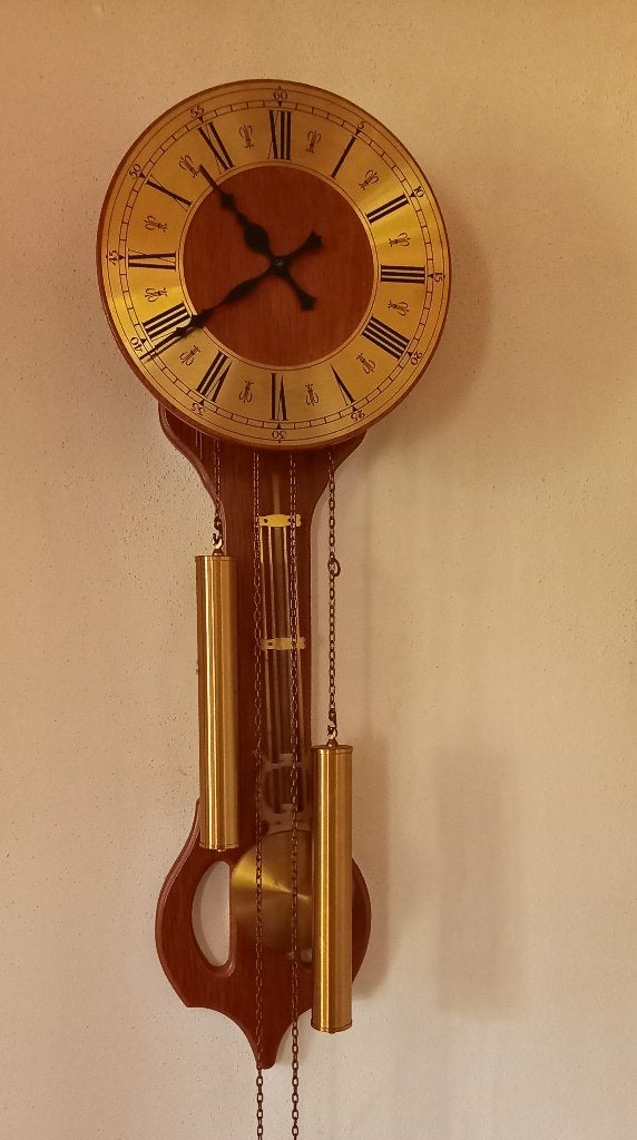 Vintage houten wandklok  Franz Hermle, Antiek en Kunst, Antiek | Klokken, Ophalen of Verzenden