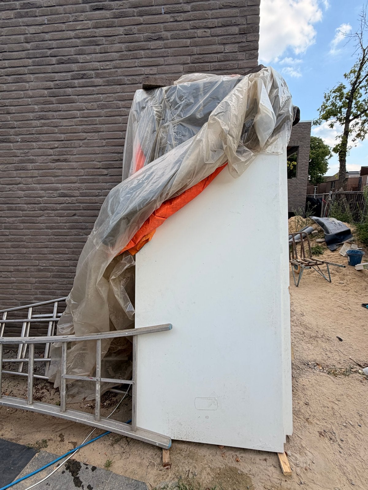 Hardhouten volle deuren 231x93cm, 5cm dik, Doe-het-zelf en Verbouw, Deuren en Horren, Ophalen, Gebruikt, 80 tot 100 cm, 215 cm of meer