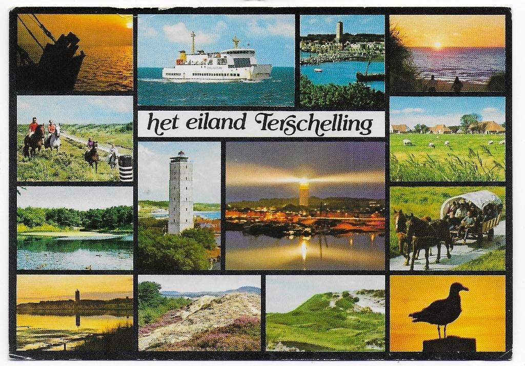Terschelling Gelopen Ansichtkaart B5708), Ophalen of Verzenden, 1980 tot heden, Gelopen, Waddeneilanden