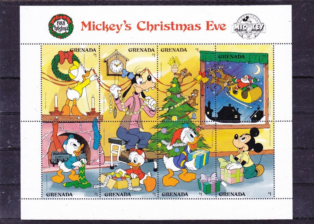 Disney Grenada Kerst 1988 (1268/9), Postzegels en Munten, Verzenden, Postfris, Overige thema's