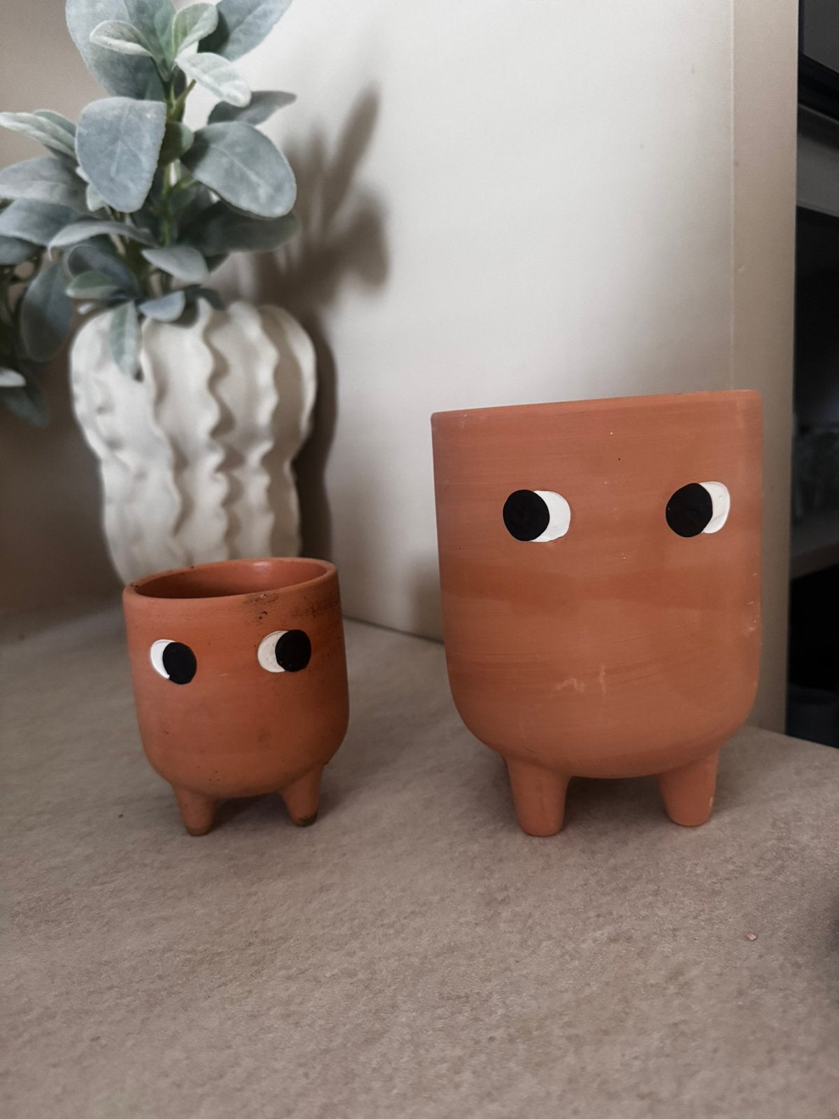 Duo set terracotta bloempot ongeglazuurd sass & belle, Tuin en Terras, Rond, Ophalen of Verzenden, Zo goed als nieuw, Aardewerk