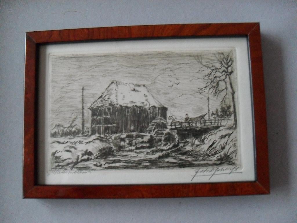 5 mooie etsen van Johan Scherft, Antiek en Kunst, Kunst | Schilderijen | Klassiek, Ophalen