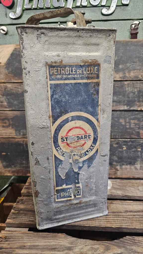 Benzine blik jaren 20 30  standard oil, Verzamelen, Ophalen of Verzenden, Gebruikt