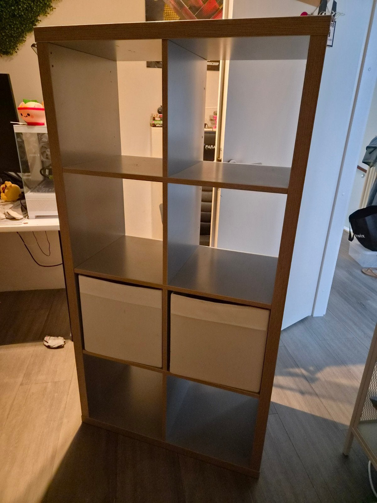 IKEA Vakkenkast grijs Kalax 8 vakken - Gebruikt, Huis en Inrichting, Kasten | Overige, Ophalen, Gebruikt