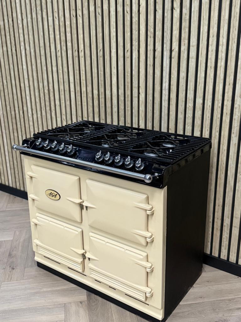 Prachtig Fornuis AGA Six Four GAS 100cm creme 4 Ovens!, Warmhoudplaat, 60 cm of meer, Ophalen of Verzenden, Gas