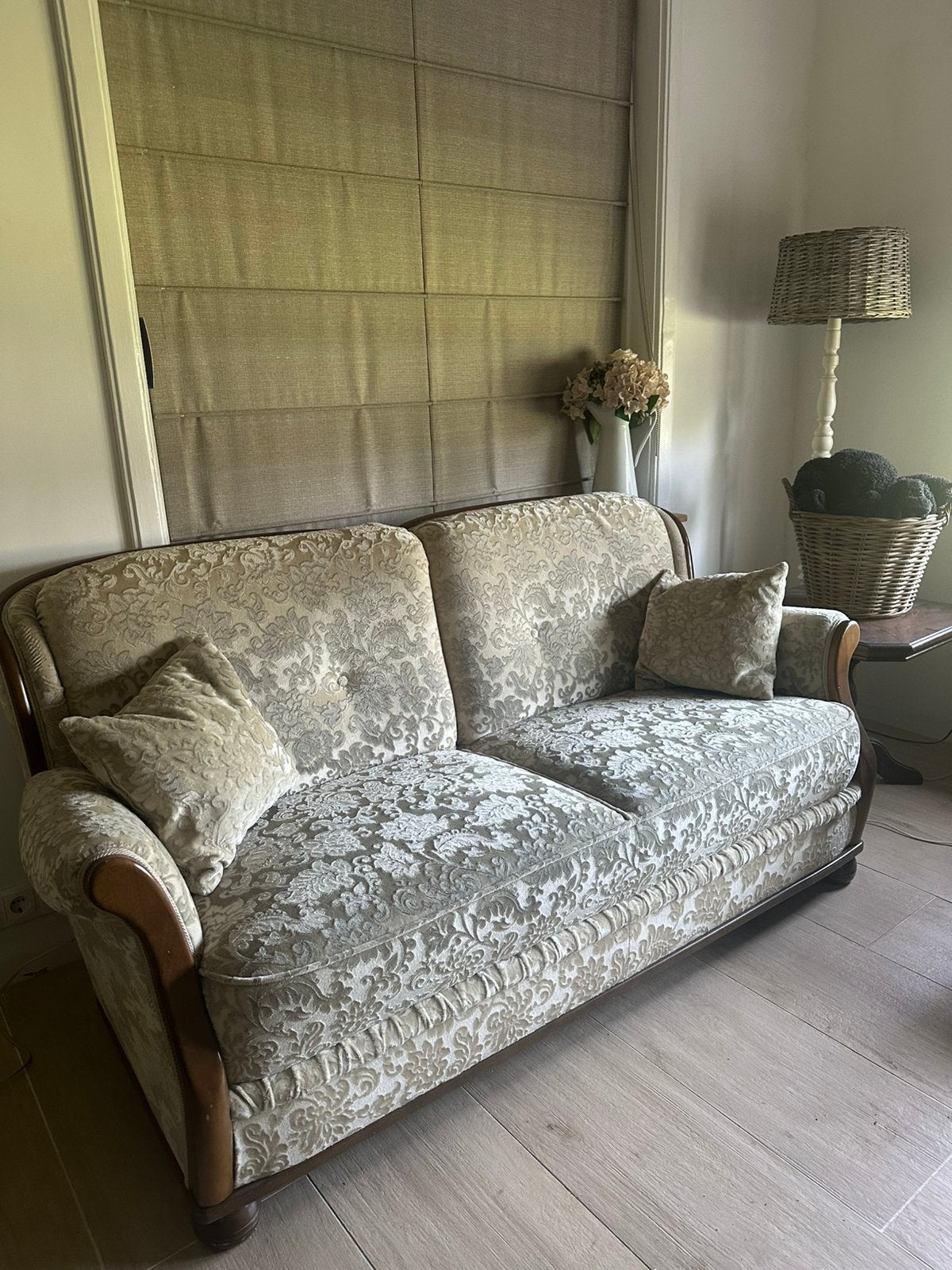 Zeer nette antieke bank, vintage, brocante, Ophalen, Tweepersoons, 75 tot 100 cm, Zo goed als nieuw