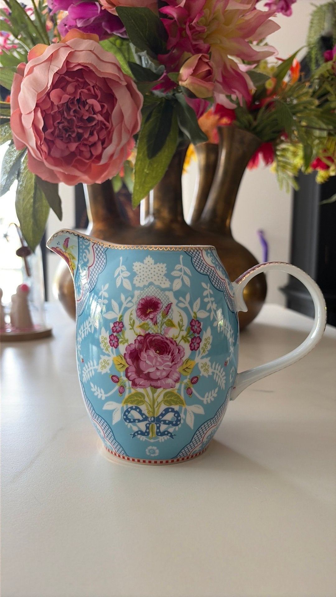 Pip Studio Melkkan/Roomkan - Blauw met Bloemenprint, Ophalen, Kan, Pip Studio, Zo goed als nieuw