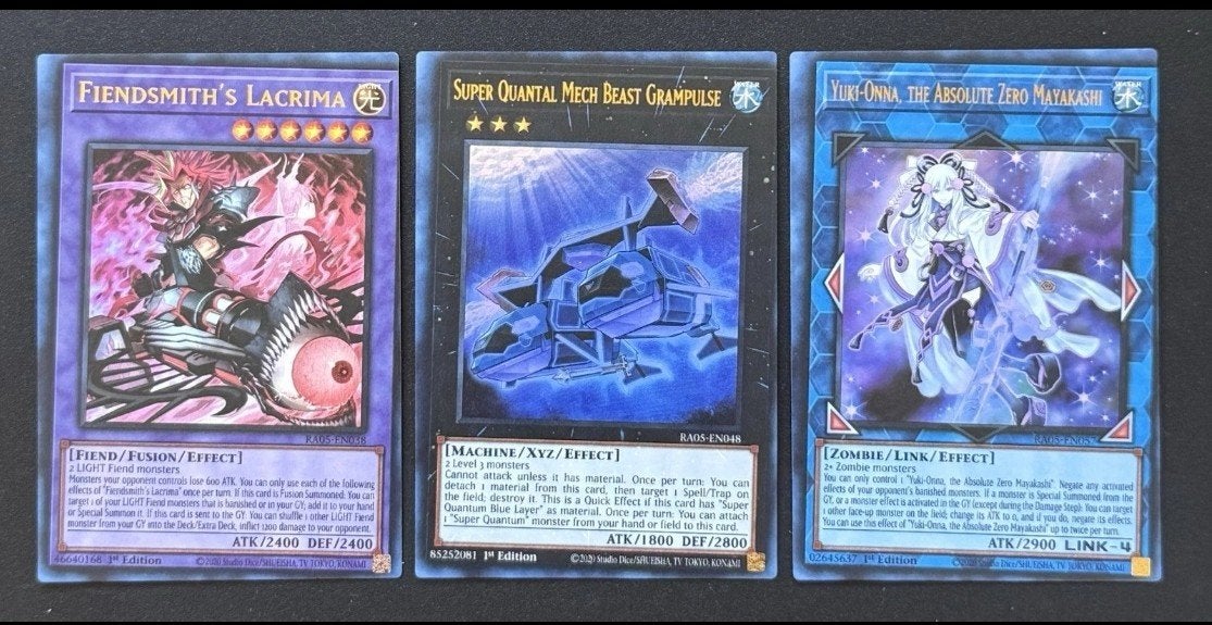 Yugioh 3 x misprint, Ophalen of Verzenden, Zo goed als nieuw, Meerdere kaarten, Foil