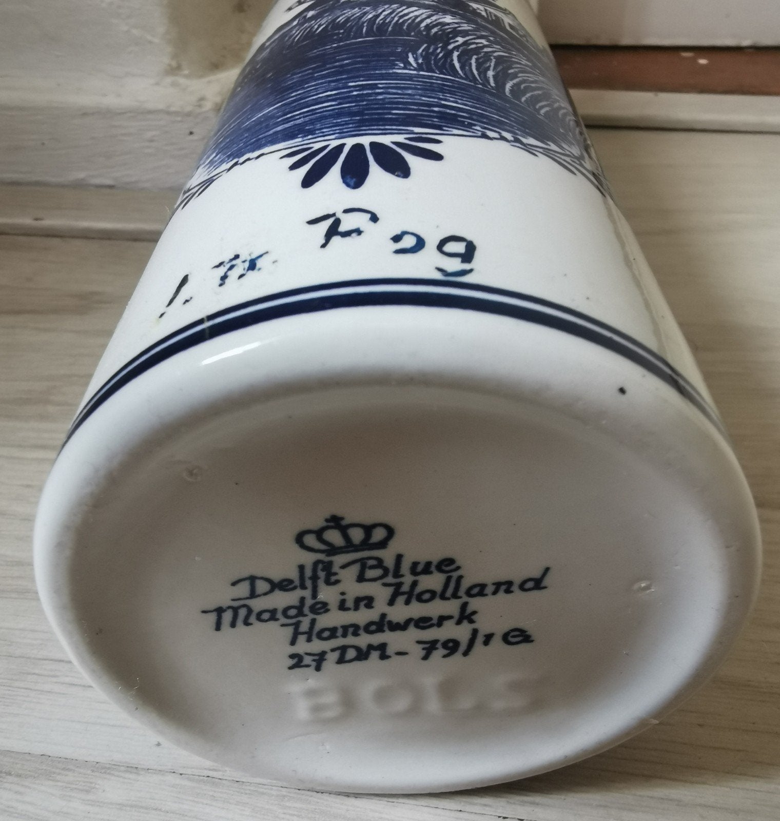 Delfts Blauw Bols Jenever Kruik - Molen & Bloemen, Ophalen of Verzenden
