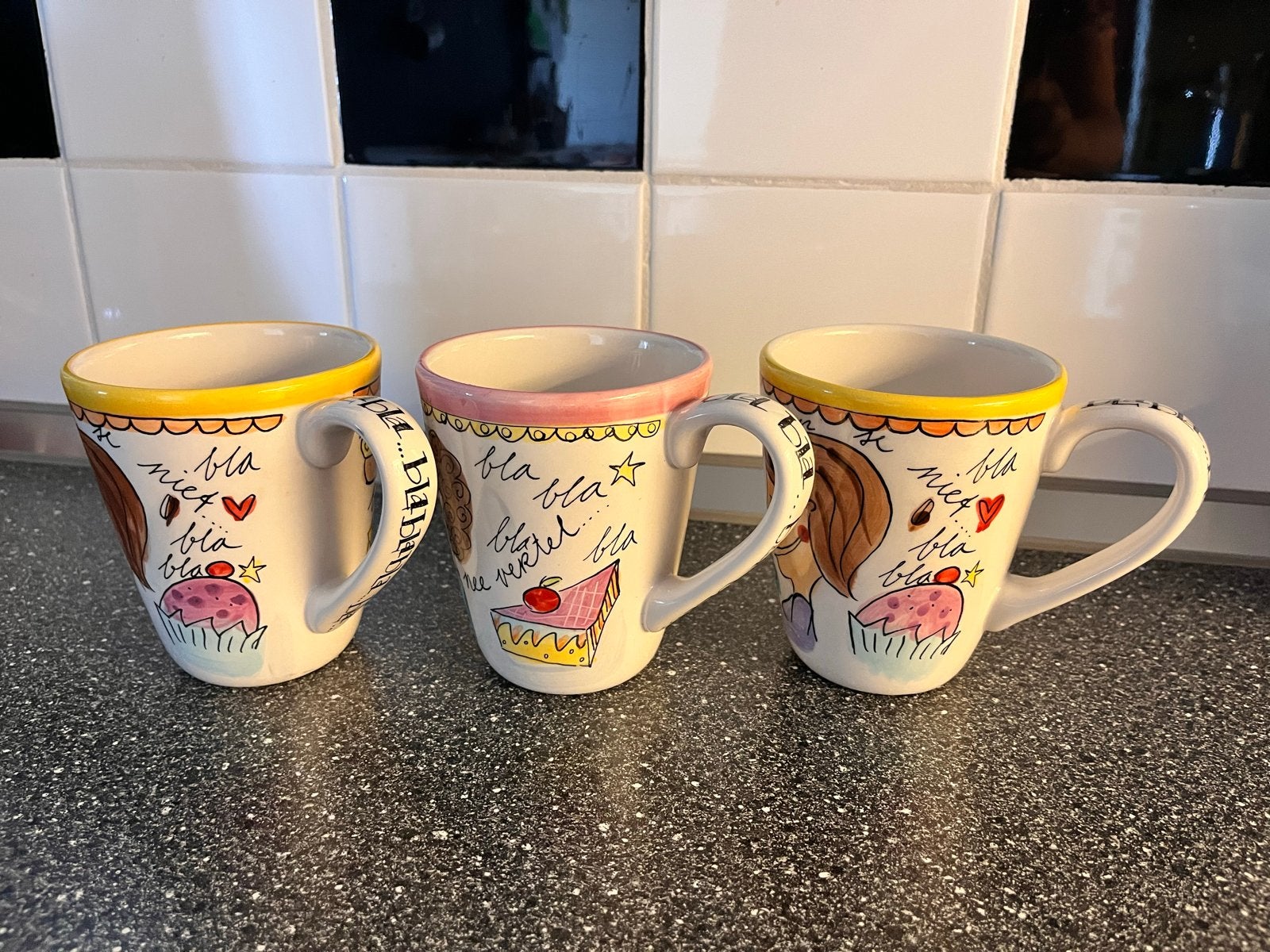 Blond Amsterdam Mugs - Set van 3, Ophalen, Gebruikt, Keramiek, Mok