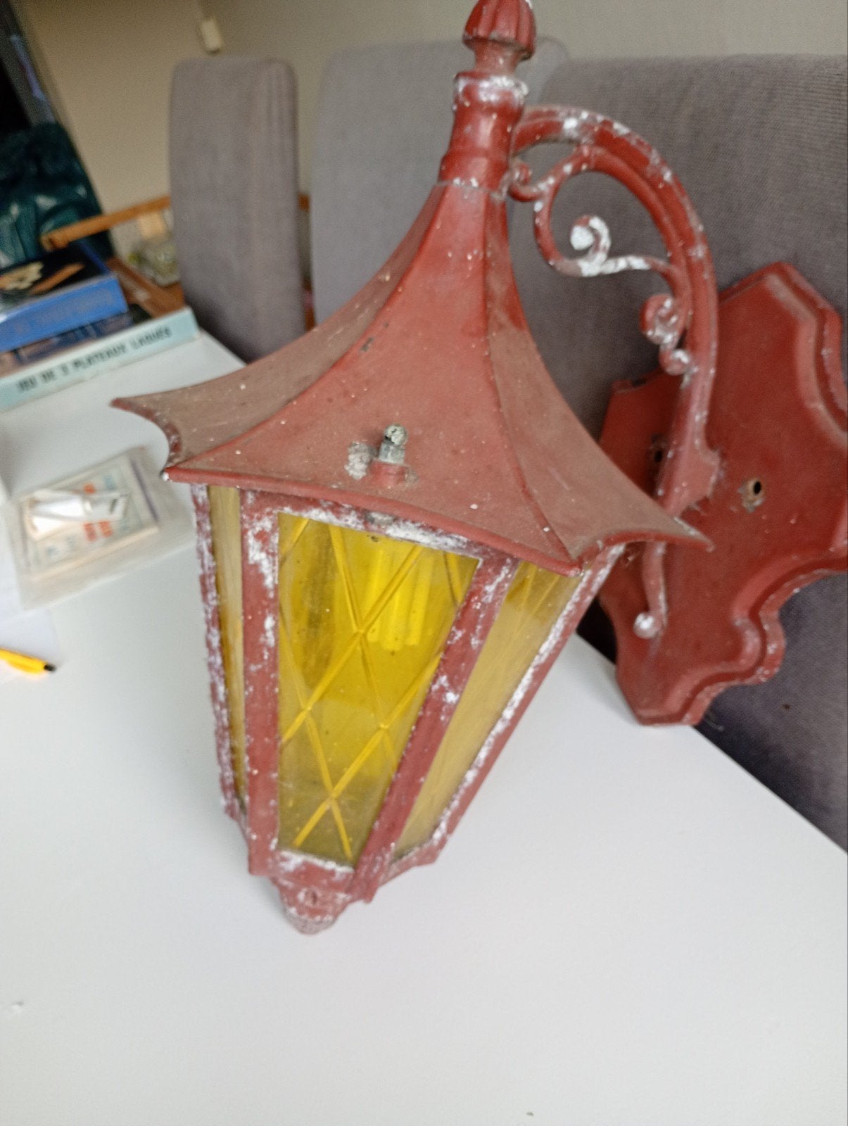 Gietijzeren buitenlamp !, Ophalen, Gebruikt, Overige materialen, Franse stijl !