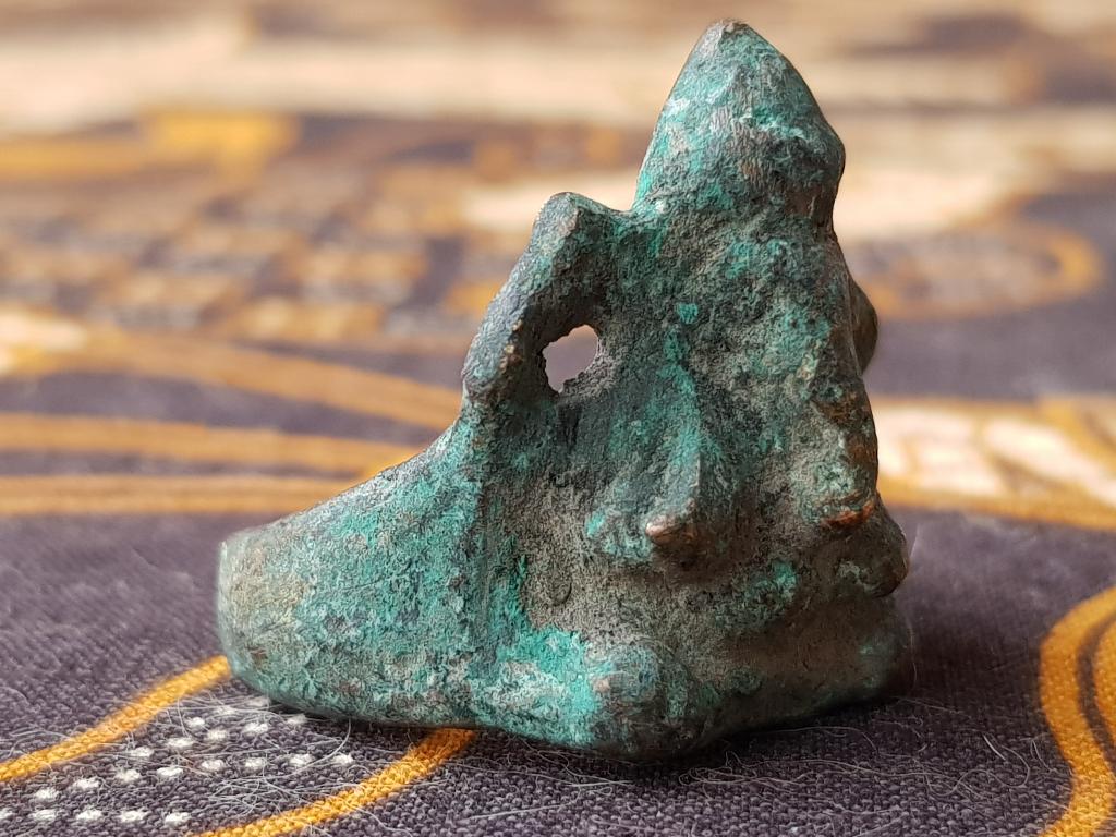 Mooie antieke Oosterse ring van brons met Ganesha 3,2 cm., Antiek en Kunst, Ophalen of Verzenden