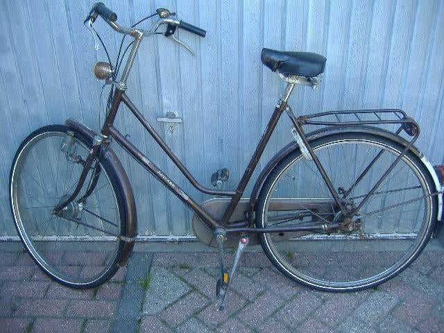 Juncker station of stads fiets, Gebruikt, Versnellingen, 56 cm of meer, Trommelrem