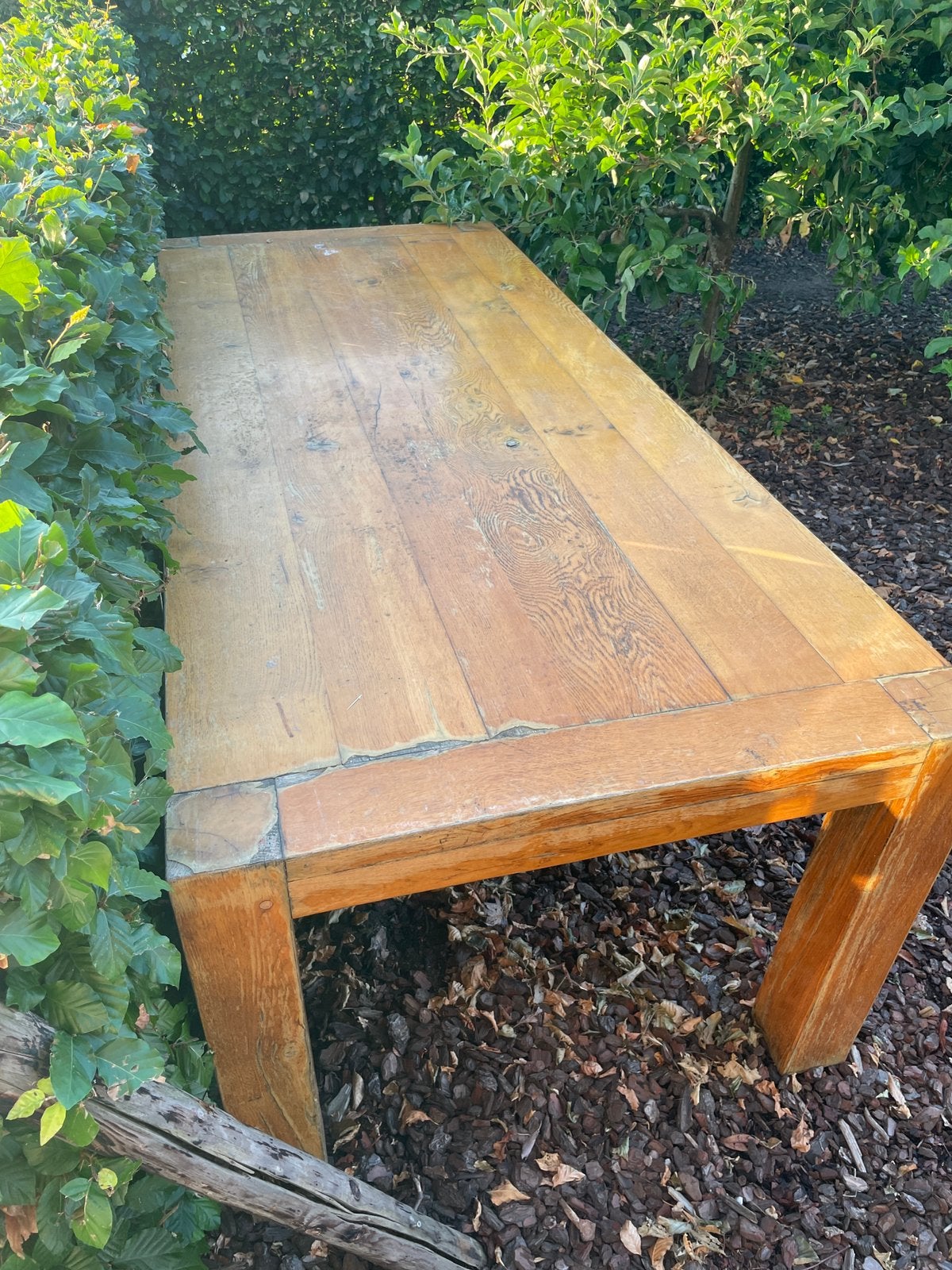 Eiken tafel 240x100, Tuin en Terras, Tuintafels, Ophalen, Gebruikt, Rechthoekig, Hout