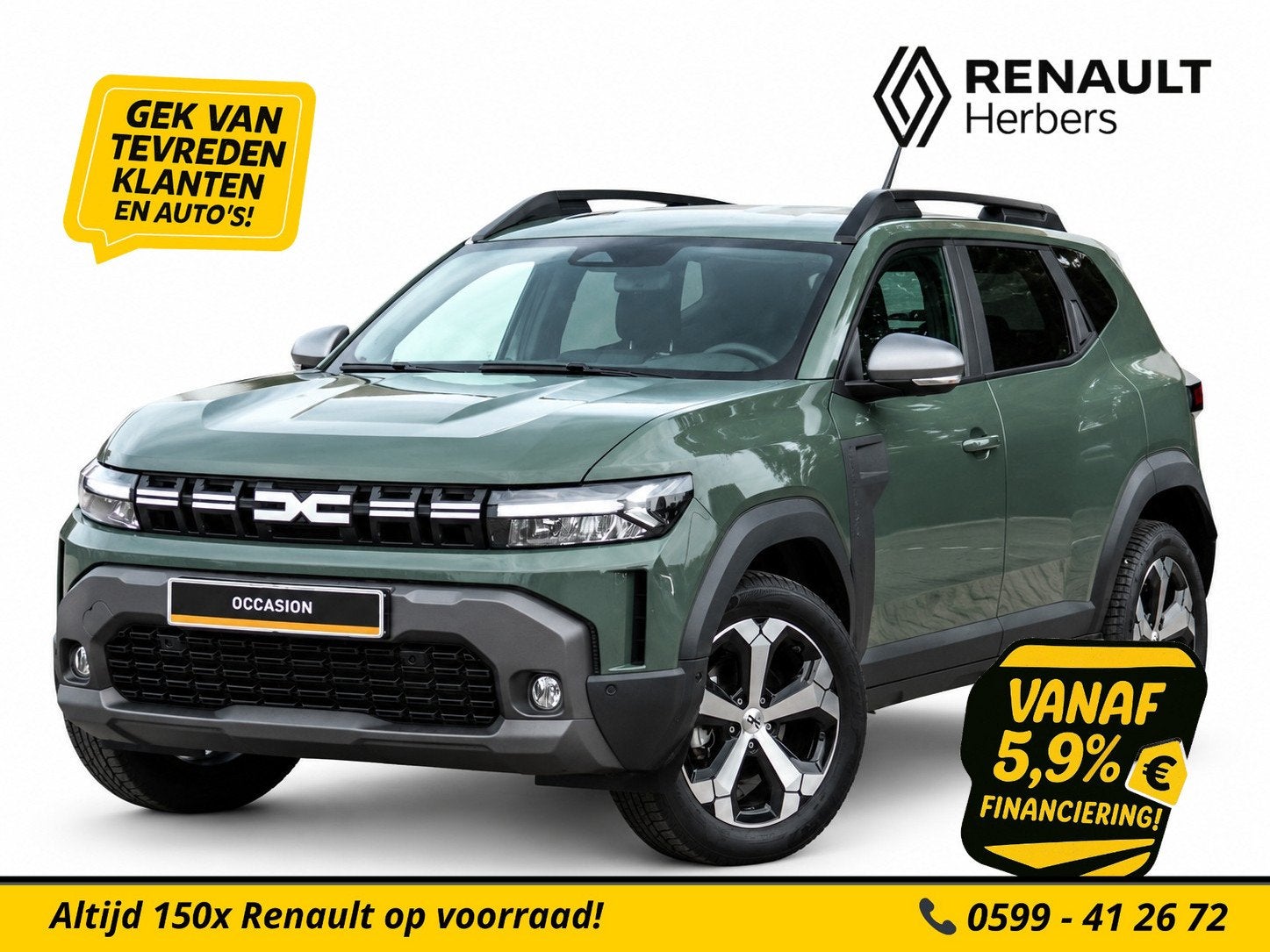 Dacia Duster 1.6 Hybrid 140 Journey AUTOMAAT / NAVI / ALLE O, Auto's, Dealer onderhouden, Stof, Gebruikt, 4 cilinders