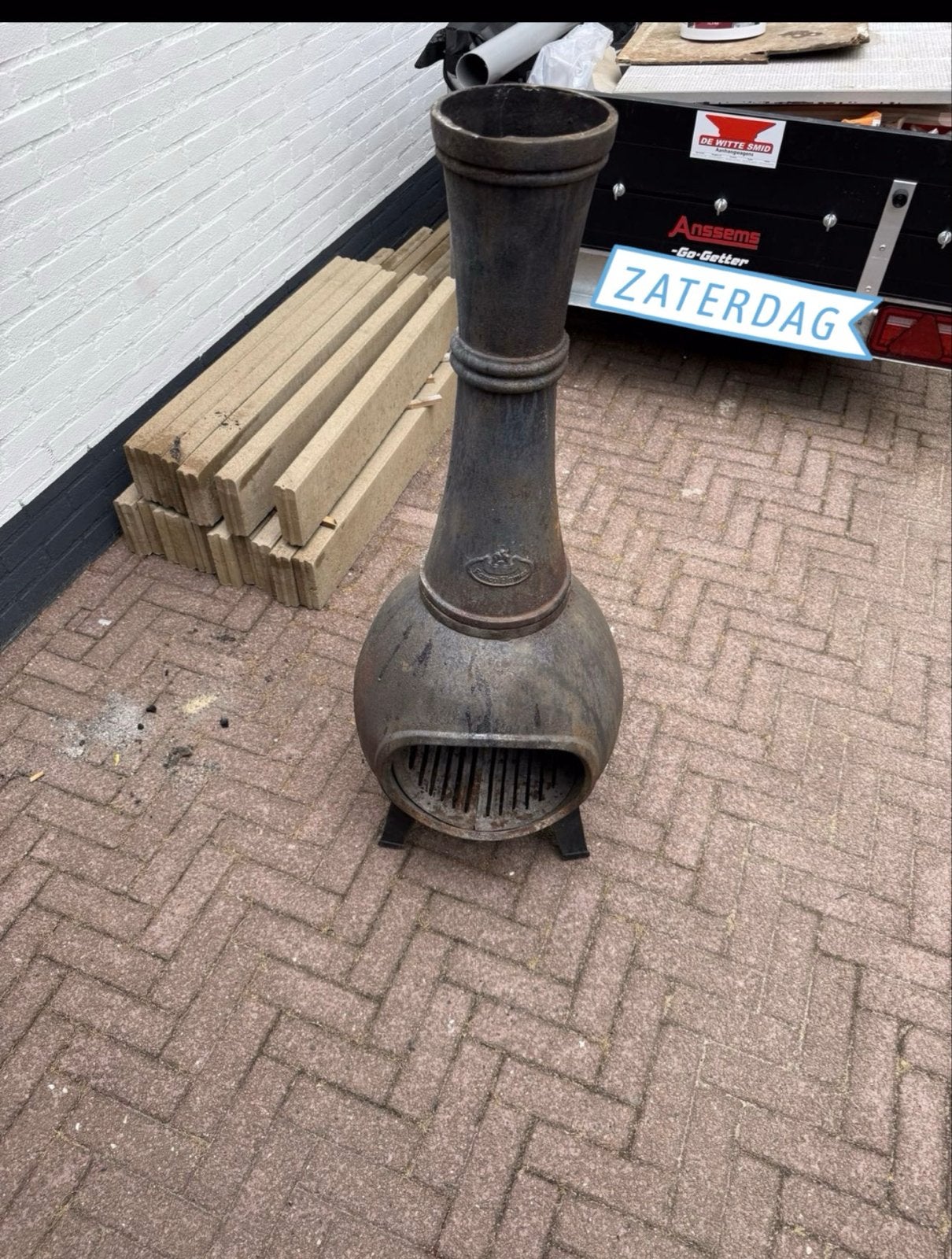 Gietijzeren vuurkorf / vuurton, Tuin en Terras, Vuurkorven, Ophalen, Gebruikt, Vuurton