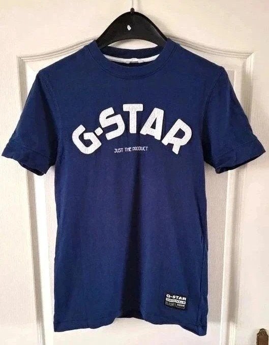 G-star raw logo t-shirt blauw maat S katoen, Kleding | Heren, T-shirts, G-Star Raw, Blauw, Ophalen of Verzenden, Zo goed als nieuw