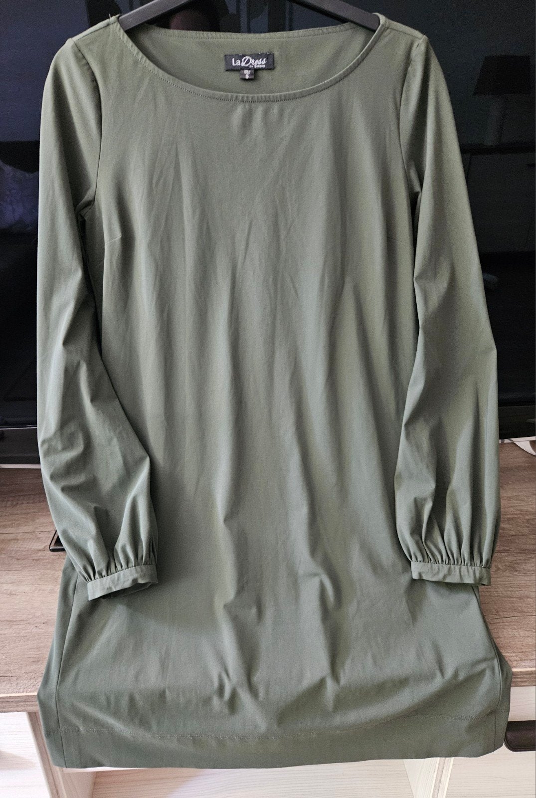 La Dress by Simone tuniek jurk travelstof Maat S puntgaaf, Ophalen, Zo goed als nieuw, Groen