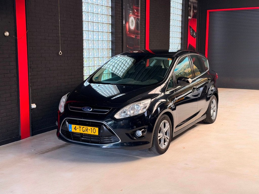 Ford C-Max 1.0 Titanium|DISTRIBUTIE NIEUW|PDC|NAVI|TREKHAAK, Auto's, Voorwielaandrijving, Euro 5, Zwart, Zwart