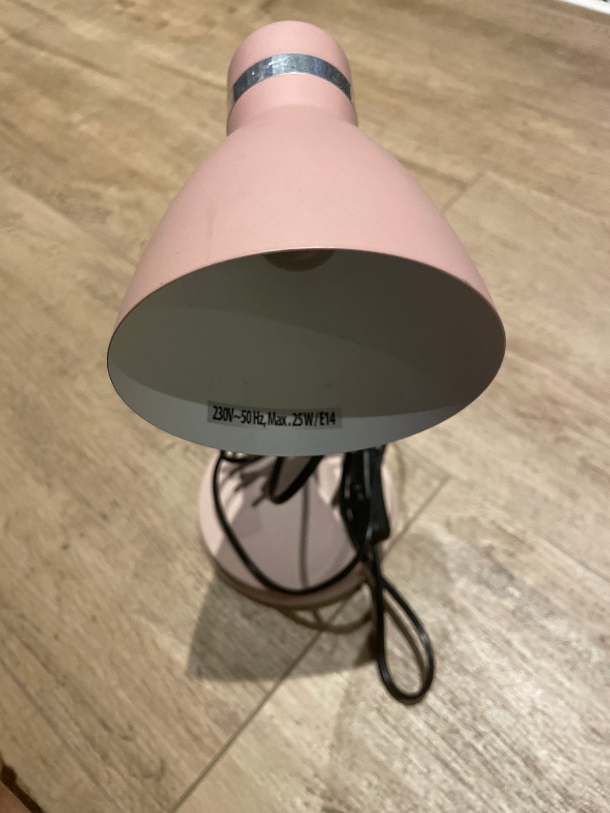 Roze bureaulamp met E14 fitting, Bureaulamp, Gebruikt, 25 cm, E14 (klein)