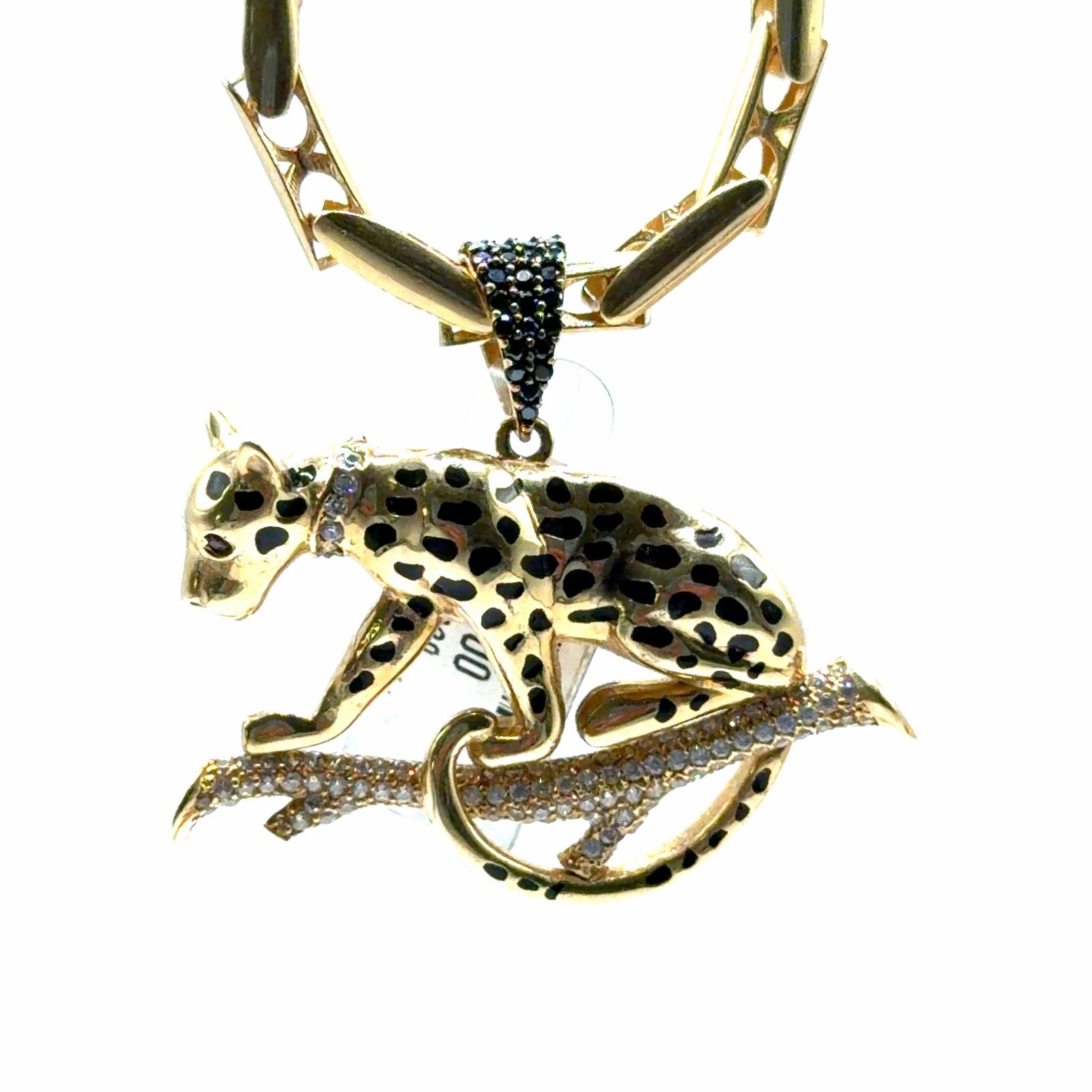 Gouden Panter Hanger 14K met Stenen, W, Nieuw, Ophalen of Verzenden, W