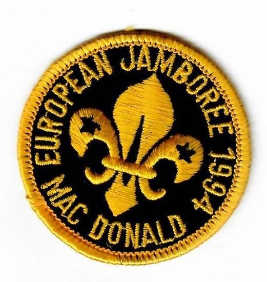 Europeese Jamboree 1994 groep Mac Donald., Verzamelen, Ophalen of Verzenden, Nieuw, Embleem, Speld of Insigne