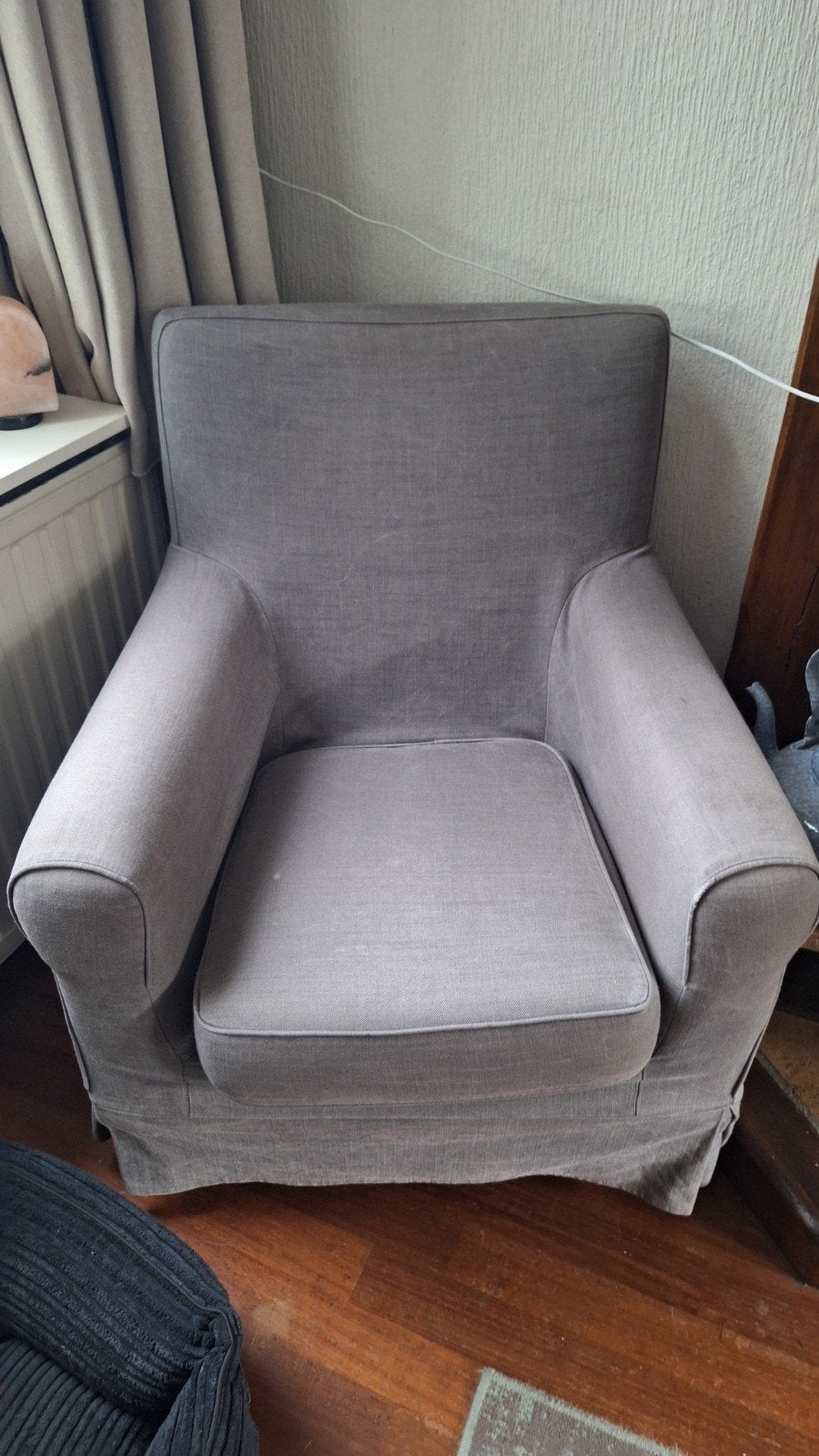 Ikea Fauteuil - Grijs, comfortabel, met lichte vlek, Huis en Inrichting, Fauteuils, Ophalen, Gebruikt, 75 tot 100 cm, 75 tot 100 cm