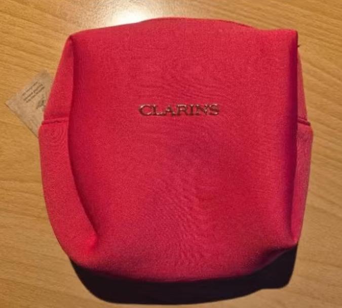 Clarins toilettasje 'vierkant' rood 18 x 18 x 7 cm, Sieraden, Tassen en Uiterlijk, Toilettassen, Verzenden, Nieuw, Rood, Dame