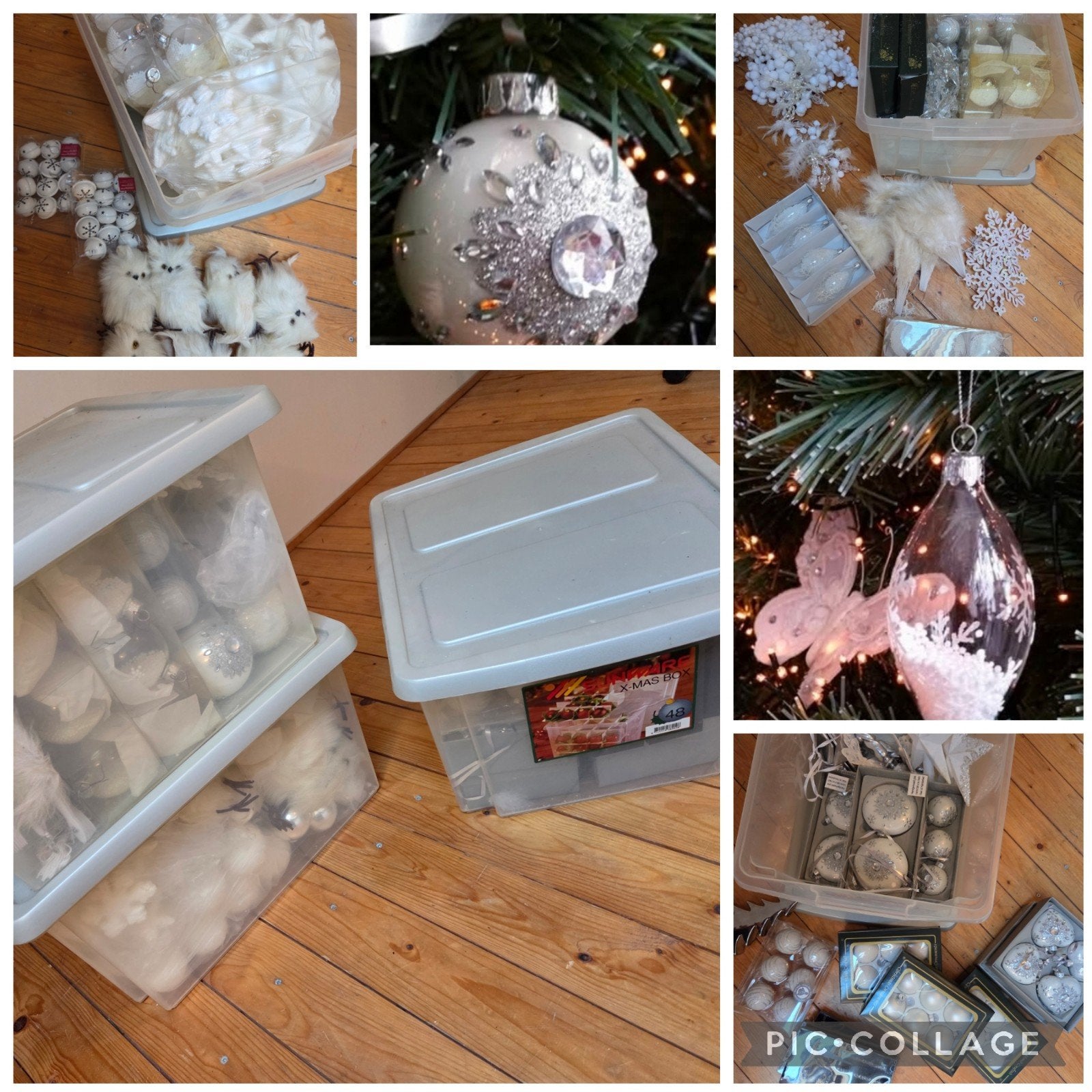 witte kerstballen decoratie, Ophalen