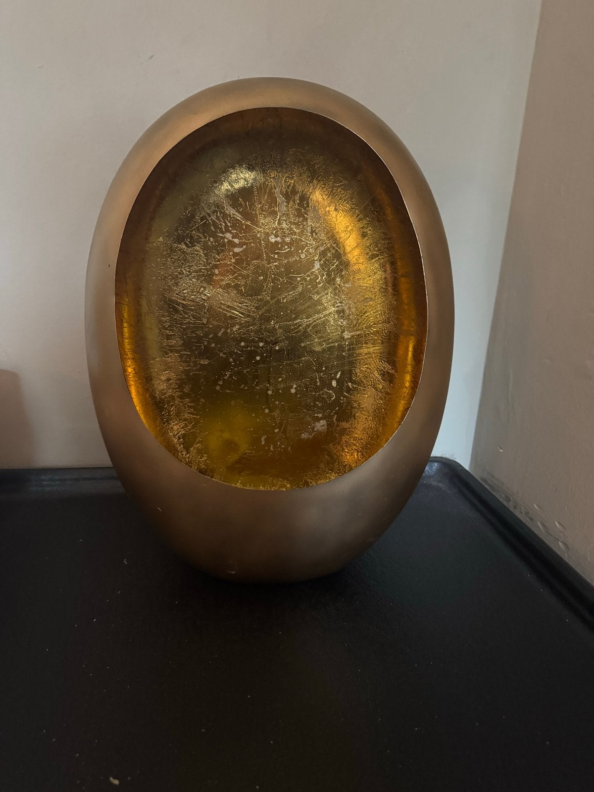 Decoratieve Gouden Ei Vormige Schaal, Ophalen of Verzenden, Zo goed als nieuw, Goud, Metaal