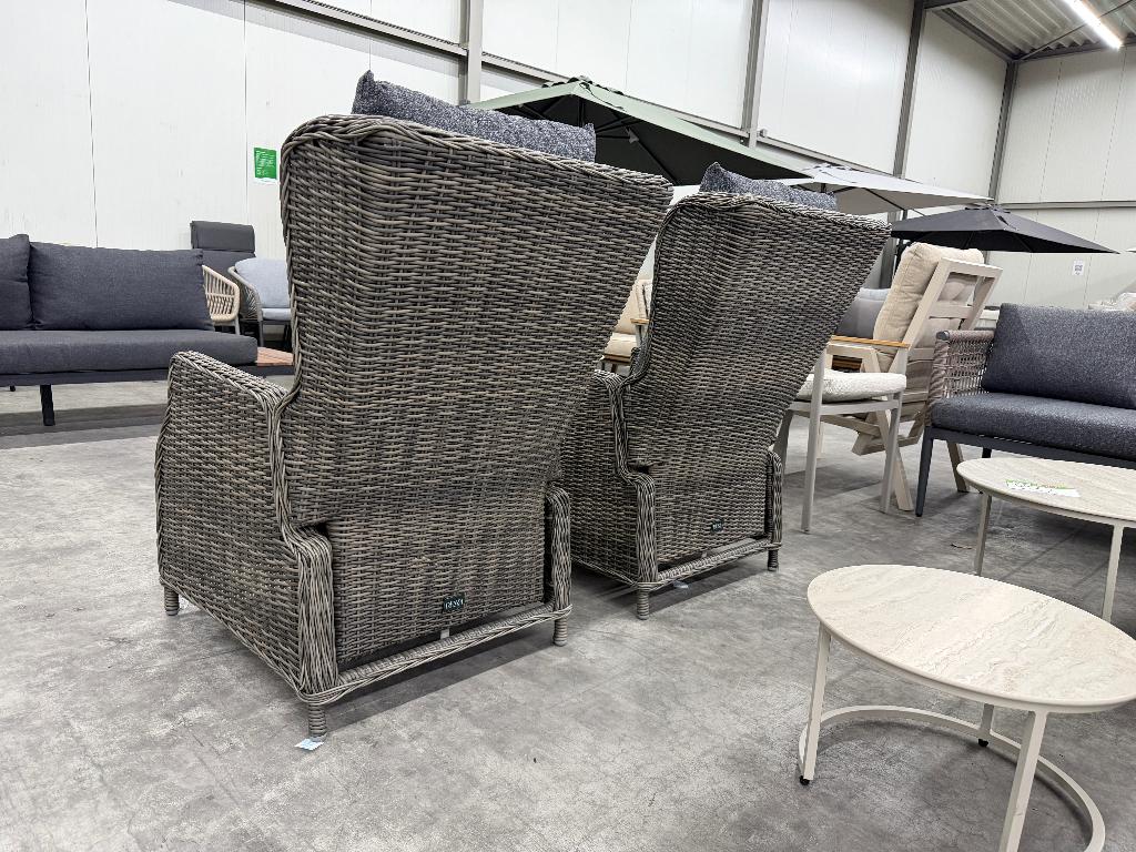 Belfort loungestoel tuin | wicker + aluminium | set van 2, Ophalen, Verstelbaar, Aston Martinlaan 36, DENZA Furniture
