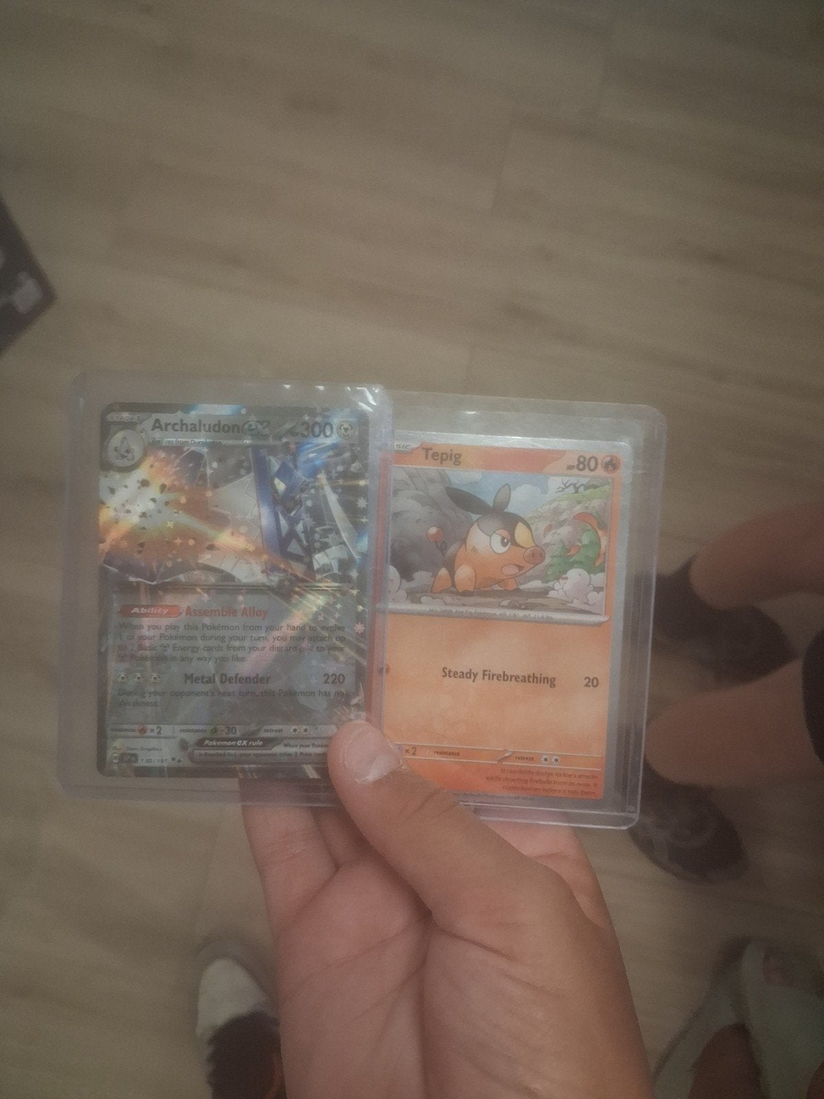Pokemon kaarten: Archaludon VMAX en Tepig, Ophalen of Verzenden, Zo goed als nieuw, Meerdere kaarten