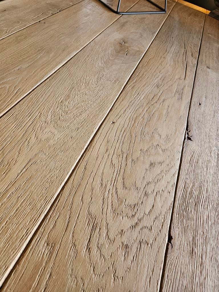 Boomstam tafel massief eiken spinpoot opruiming, Rechthoekig, Nieuw, 200 cm of meer, 50 tot 100 cm
