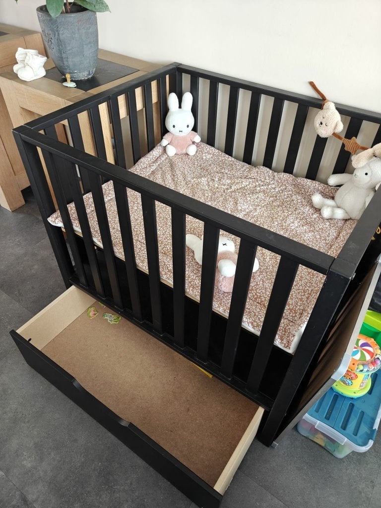 Babybox (TWF Box Bas, met lade), Kinderen en Baby's, Ophalen, Zo goed als nieuw, Rechthoekig, In hoogte verstelbaar