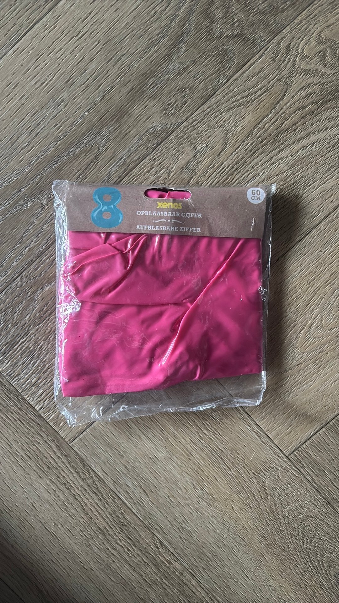 Opblaascijfer 8 roze, Ophalen, Nieuw