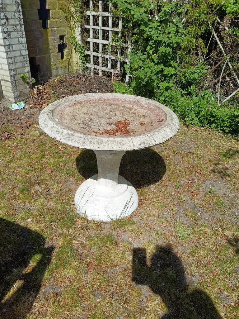 Betonnen ornament vogel drinkbak, Tuin en Terras, Ophalen, Gebruikt