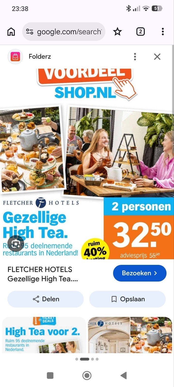 high tea Fletcher voor 2 personen, Twee personen, Cadeaubon, Arrangement