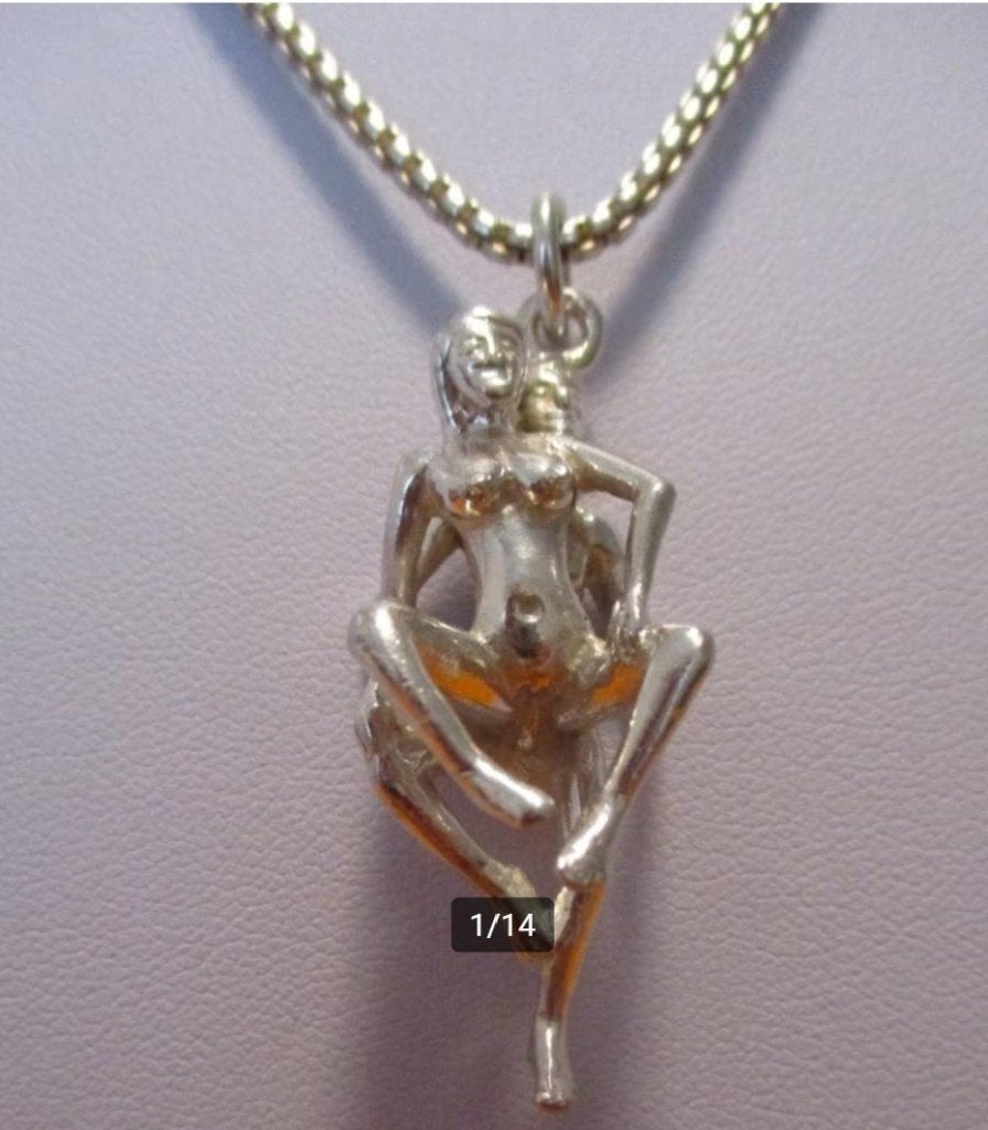 Zilveren Kamasutra kettinghanger, Overige voorstellingen, Verzenden, Zo goed als nieuw, Zilver
